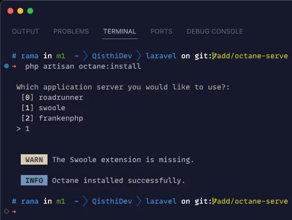 Laravel Octane installation