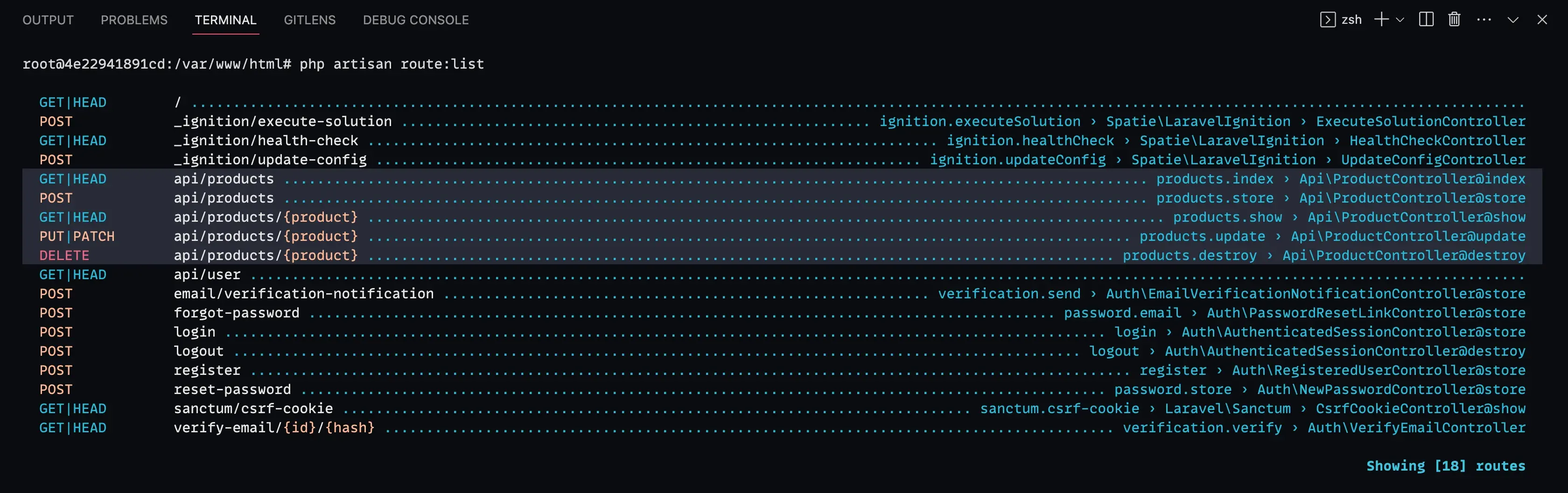 Mendefinisikan API Route untuk Product di Laravel 10